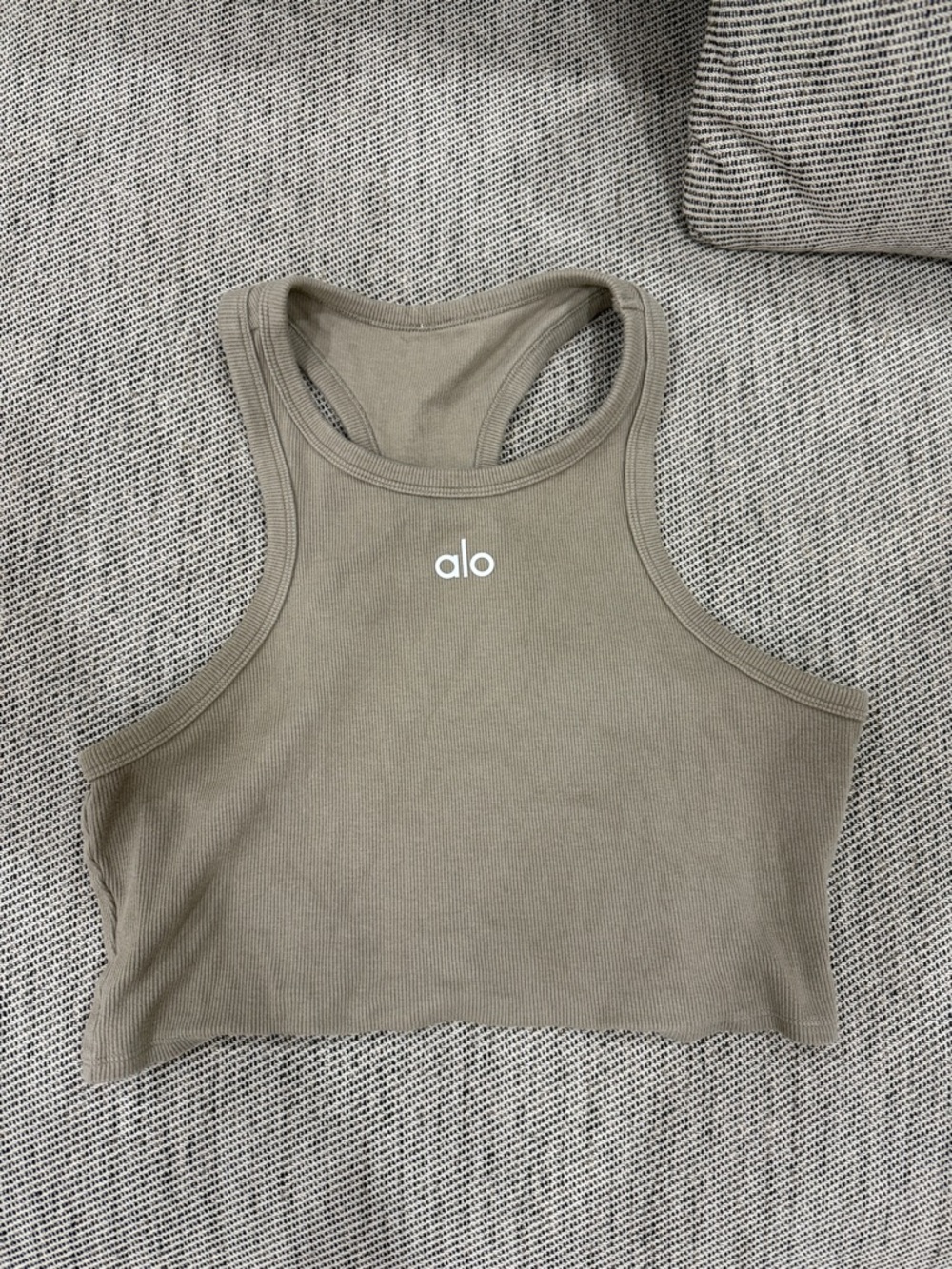 ALO Yoga Ribbed Racerback Crop Tank - Taupe